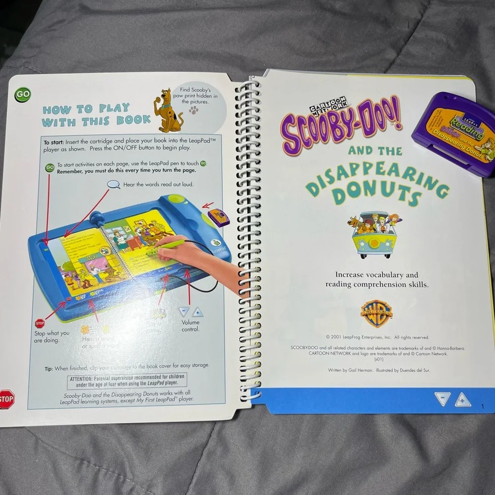 LeapPad Scooby-Doo Disappearing Donuts Book + Cartridge Grade‎ 1